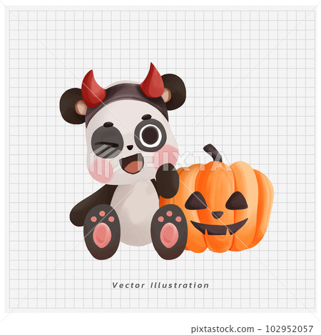 Cute kawaii panda illustration