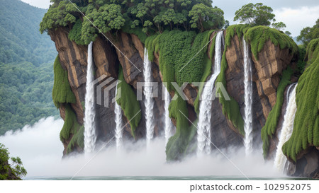 AI-generated image [Nature] Waterfall scenery 102952075