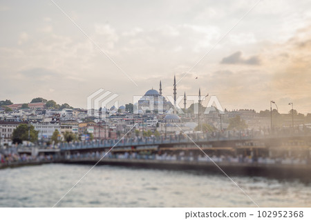 Exterior of the Rustem Pasa Mosque in Eminonu, Istanbul, Turkey 102952368