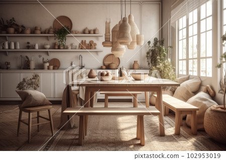 The original interior of the dining room, a... - Stock Illustration ...