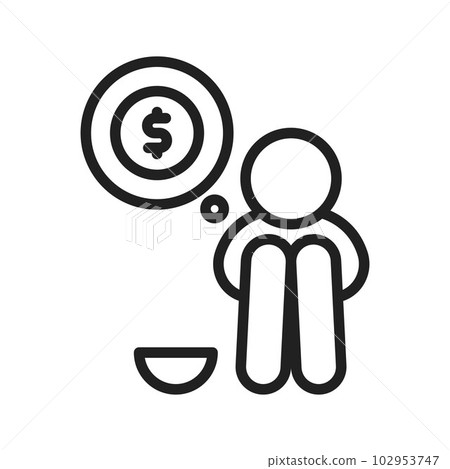 Poor icon vector image. 102953747