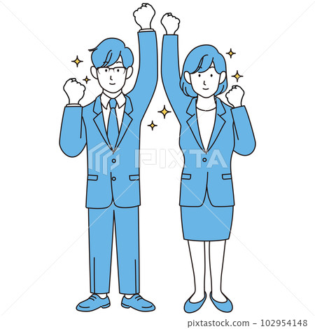 A new employee who makes a sparkling guts pose 102954148