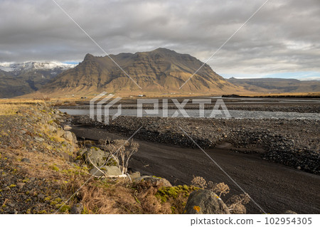 Country with river and Mountain, Iceland 102954305