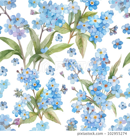 A seamless forget-me-not background. Vector illustration A seamless forget-me-not background. Vector illustration 102955274