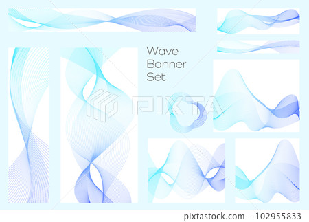 Banner set _ wave _ blue 102955833
