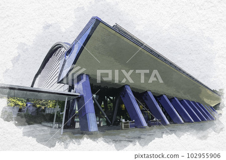 Watercolor style Dazaifu Kyushu National Museum Dazaifu City, Fukuoka Prefecture Watercolor style Dazaifu Kyushu National Museum Dazaifu City, Fukuoka Prefecture 102955906