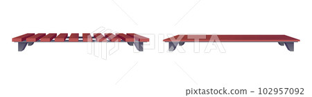 Park bench collection in cartoon style vector illustration isolated on white Park bench collection in cartoon style vector illustration isolated on white 102957092
