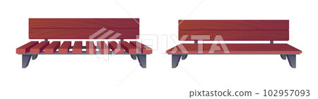 Park bench collection in cartoon style vector illustration isolated on white Park bench collection in cartoon style vector illustration isolated on white 102957093