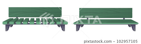 Park bench collection in cartoon style vector illustration isolated on white Park bench collection in cartoon style vector illustration isolated on white 102957105