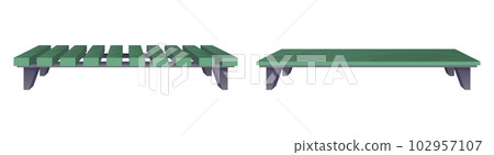 Park bench collection in cartoon style vector illustration isolated on white Park bench collection in cartoon style vector illustration isolated on white 102957107