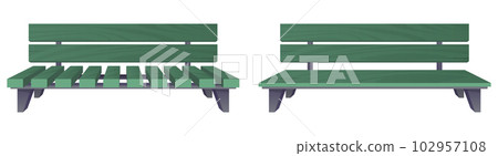 Park bench collection in cartoon style vector illustration isolated on white Park bench collection in cartoon style vector illustration isolated on white 102957108