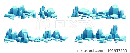 Blue ice crystal in cartoon style vector illustration isolated on white Blue ice crystal in cartoon style vector illustration isolated on white 102957333