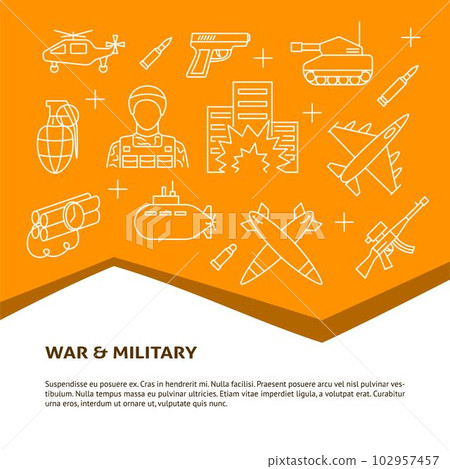 War and military banner with place for text 102957457