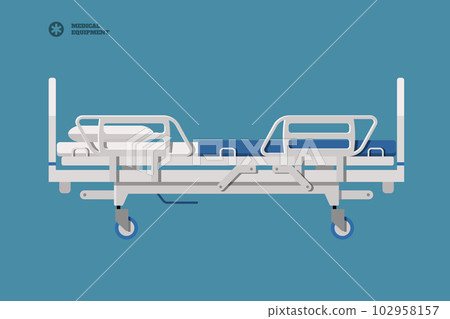 Hospital bed. Medical equipment for transporting patients. Isolated image. Medicine icon Hospital bed. Medical equipment for transporting patients. Isolated image. Medicine icon 102958157