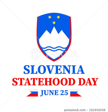 Slovenia Statehood Day typography poster. Slovenian holiday celebrated on June 25. Vector template for banner, greeting card, flyer, etc Slovenia Statehood Day typography poster. Slovenian holiday celebrated on June 25. Vector template for banner, greeting card, flyer, etc 102958508