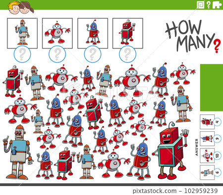 how many cartoon robot characters counting game how many cartoon robot characters counting game 102959239