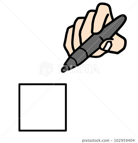 Finger and pen tip trying to write something in the frame Finger and pen tip trying to write something in the frame 102959404