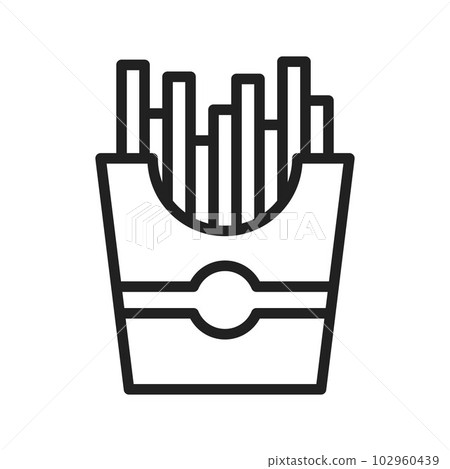 French Fries icon vector image. 102960439