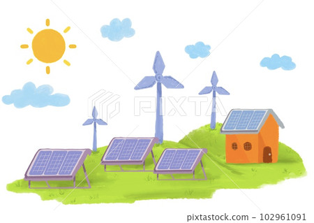 solar cell, wind energy 102961091