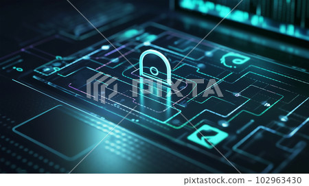 Electronic and digital access, user authentication system, technology and cybernetics, computer security system, cybersecurity, information security, encryption, data protection, Generated AI 102963430