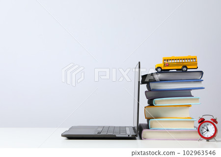 Concept of school education with school accessories, space for text 102963546