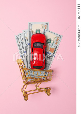 Concept of car purchase and insurance with toy car Concept of car purchase and insurance with toy car 102964111