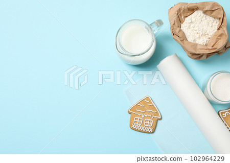 Concept of accessories for cooking and baking - baking paper Concept of accessories for cooking and baking - baking paper 102964229