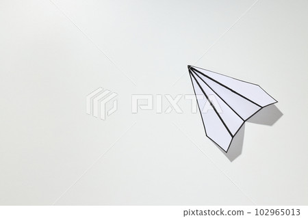 Business, startup and sponsorship concept with paper plane on white background Business, startup and sponsorship concept with paper plane on white background 102965013