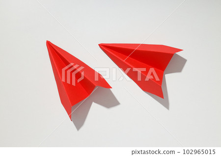 Business, startup and sponsorship concept with paper planes on white background 102965015