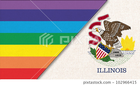 Flags of lgbt and Illinois. collaboration between lgbt and Illinois Flags of lgbt and Illinois. collaboration between lgbt and Illinois 102966415