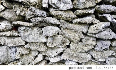 Stone wall of a private house on Izena Island, Okinawa Prefecture Stone wall of a private house on Izena Island, Okinawa Prefecture 102966477