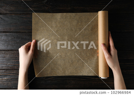 Concept of accessories for cooking and baking - baking paper Concept of accessories for cooking and baking - baking paper 102966984