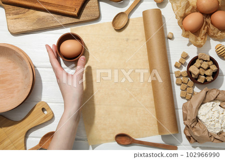 Concept of accessories for cooking and baking - baking paper 102966990