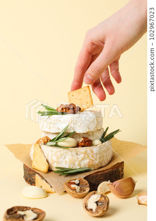 Concept of delicious French food - Camembert cheese Concept of delicious French food - Camembert cheese 102967023