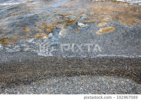 Close up beautiful sandy beach background concept photo. Close up beautiful sandy beach background concept photo. 102967089