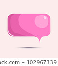 Cartoon speech bubble icon, isolated on a beige background. Emty text cloud for social media, comments or dialoges. Thought balloon illustration 102967339