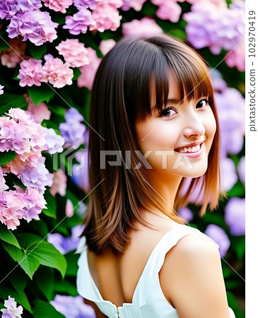 繡球花和女性 102970419
