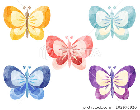 A set of colorful butterfly illustrations watercolor style version A set of colorful butterfly illustrations watercolor style version 102970920
