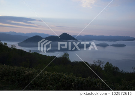 Lake Toya in early spring 102972615