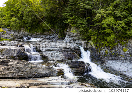 Scenery of Sandan Falls in Ashibetsu, Hokkaido 102974117
