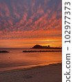 The sea at dusk 102977373