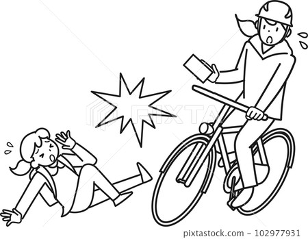 一邊騎自行車一邊看智能手機引發的碰撞事故 102977931