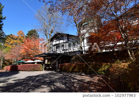 Karuizawa Mampei Hotel at the peak of autumn leaves Karuizawa Mampei Hotel at the peak of autumn leaves 102977963