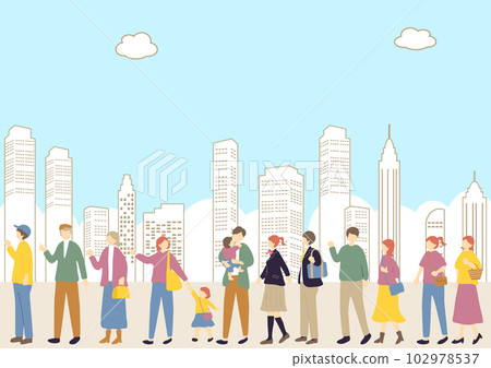 People queuing Urban background 102978537
