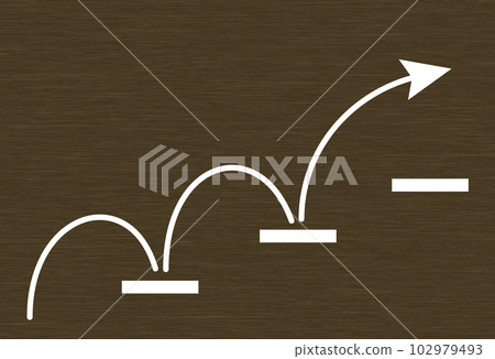 3 步箭頭。上升通過階段的箭頭 102979493