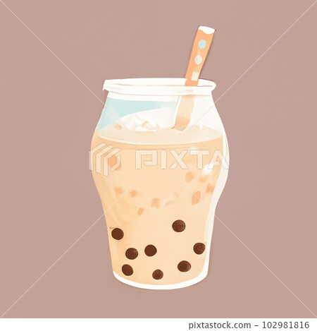 illustration of tapioca milk tea 102981816
