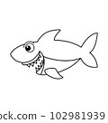 Shark cartoon vector illustration 102981939