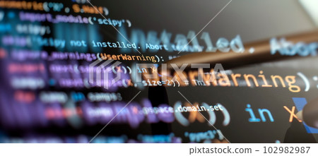 Programmer working on computer code, developer of software applications and IT Programmer working on computer code, developer of software applications and IT 102982987