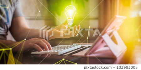 Creativity and innovation are the keys to success .Thinking and creative concept, 102983005