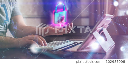 Internet security concept. Personal data and information security. 102983006